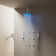 Thermostatic Digital Shower System Set ,12" LED Rainfall Shower Head with Rough-In Valve