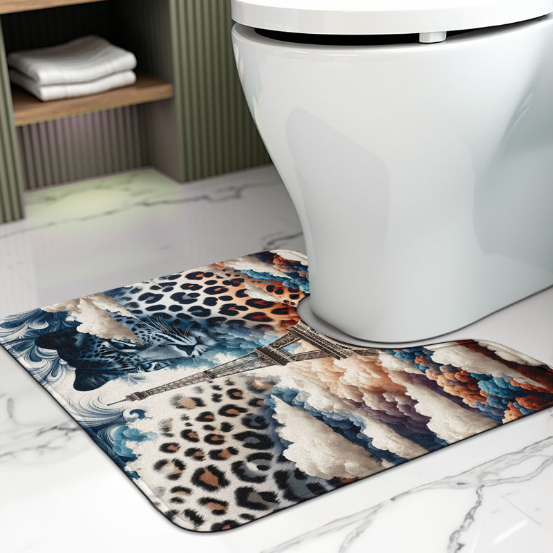 Tapis de salle de bain en U Leopard