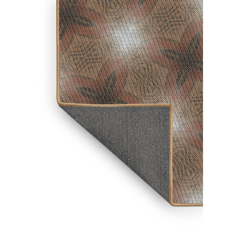 Tapis de zone brun à motif, Rectangle 2 pi x 5 pi