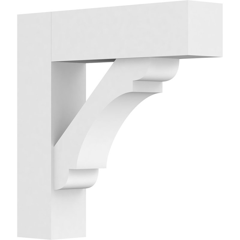 Support standard en PVC de qualité architecturale avec extrémités blocs, H 16 po x l 3 po x P 16 po