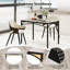 Table de salle à manger moderne 43 po pour 4 personnes avec grands coussins de table réglables en faux marbre