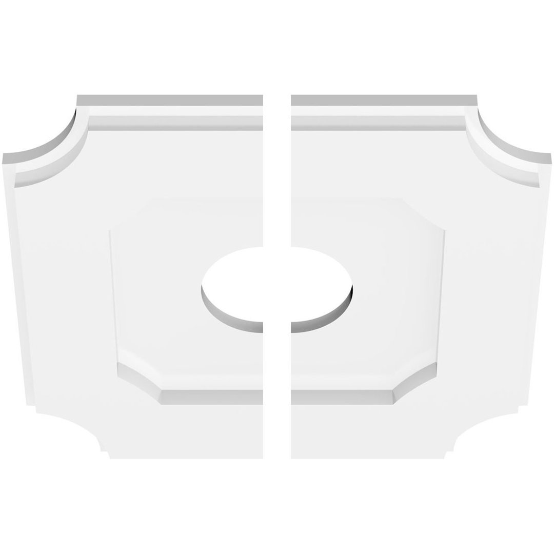 Locke Architectural Grade PVC Contemporary Ceiling Medallion, Two Piece Ekena Millwork 