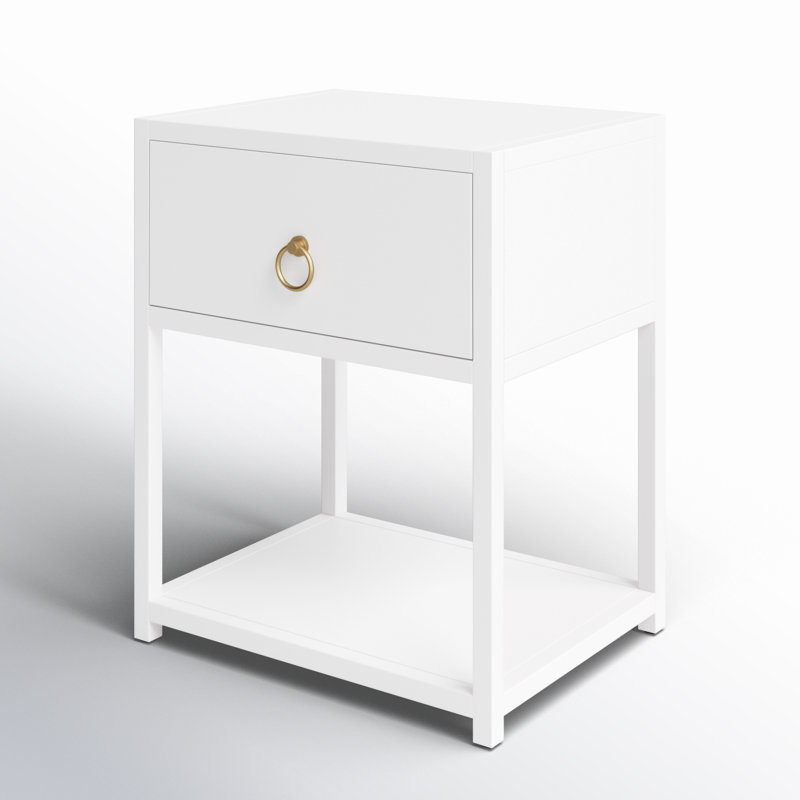 Elin 1-Drawer Nightstand, White
