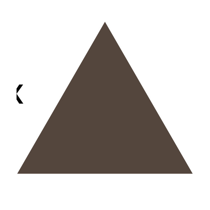 Décalcomanie murale motif triangle, H 8 po x l 8 po x P 0,01 po, Brun
