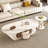 Simple cream style rock slab coffee table set