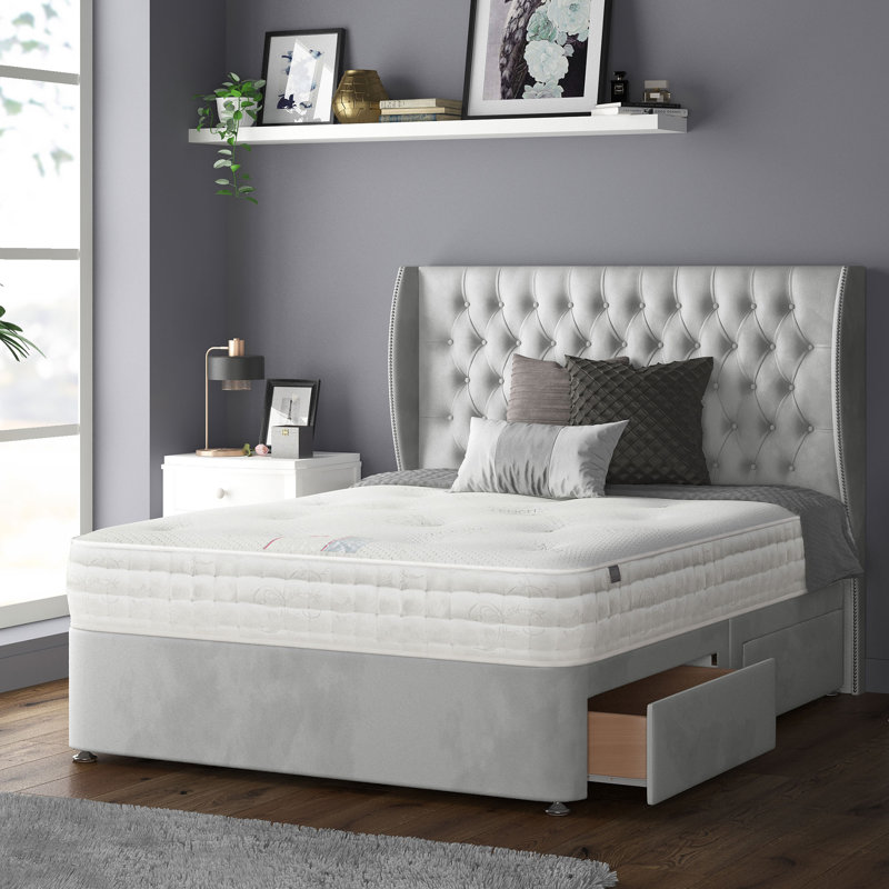 Mandalay Upholstered Headboard, Small Double (4'), Silver