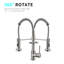 Brushed Nickel Kitchen Faucet With Pull Down Spray, Single Handle, 360-degree Rotatable Spindle Commercial Sink Pull-down , Nickel, 360 Outlet