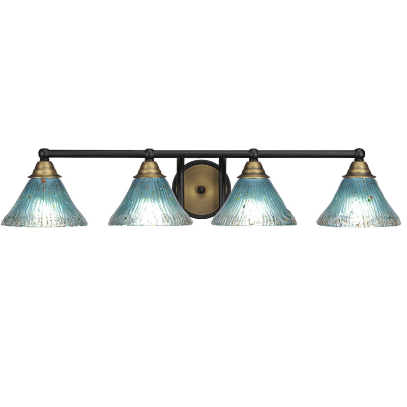Ayrshire 4-Light Bath Bar, Matte Black/Brushed Gold