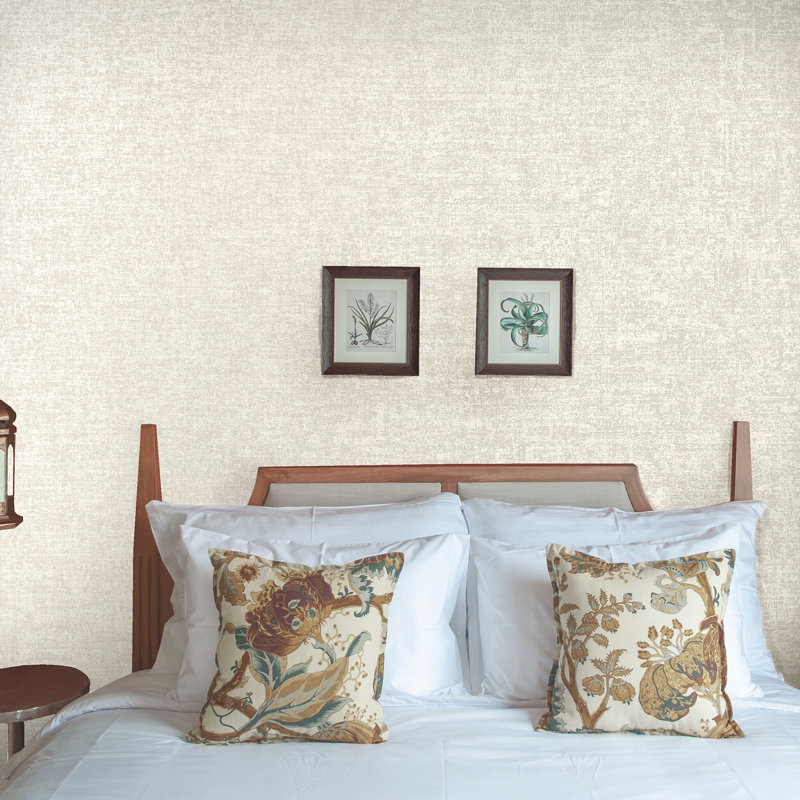 10.05cm x 53cm Metallic Finish Wallpaper Roll, Cream