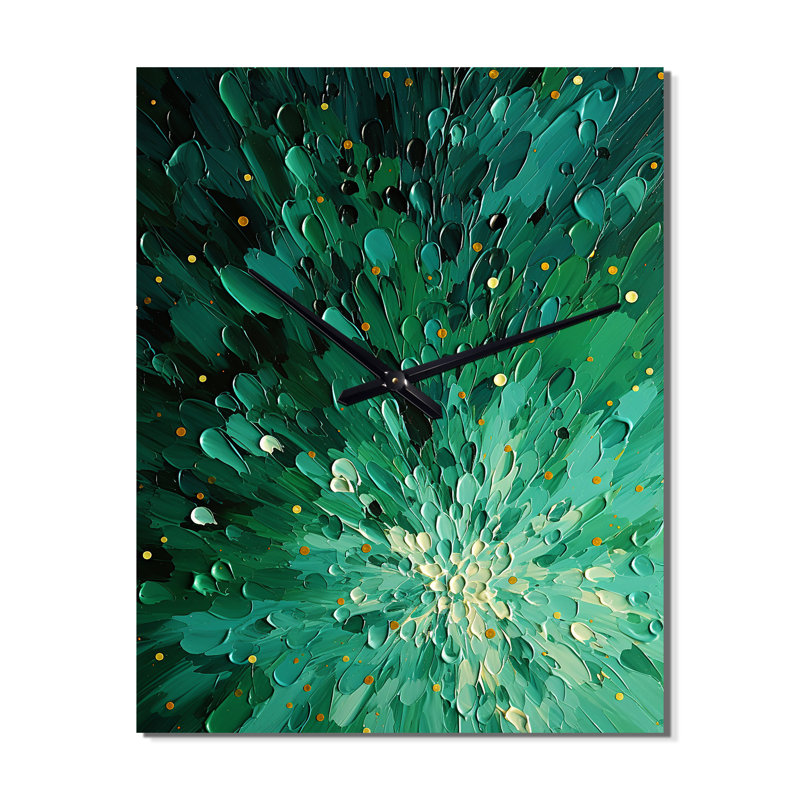 Horloge murale Emerald Euphoria II - Paysage abstrait, Très grand