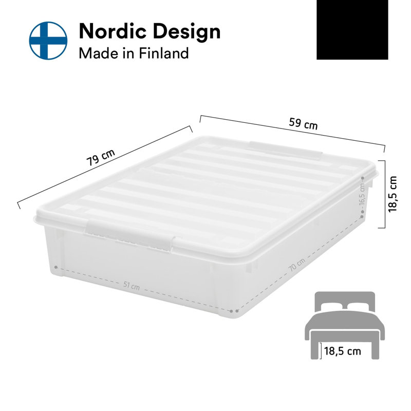 Beachcrest Home Plastic, Polypropylene Underbed Storage