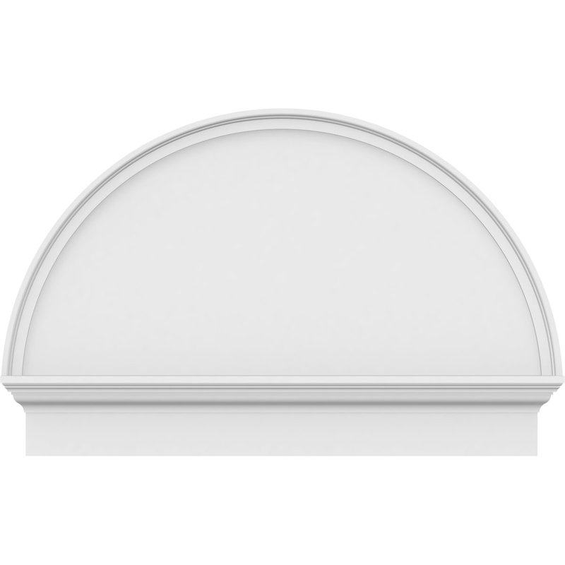 Demi-cercle à fronton en PVC de qualité architecturale lisse, H 25 3/4 po x l 38 po x P 2 3/4 po