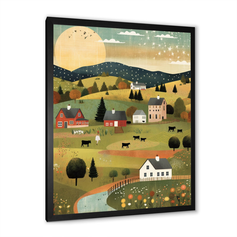Country Vistas sur impression sur toile, H 40 po x l 30 po x P 1,5 po, Cadre simple noir