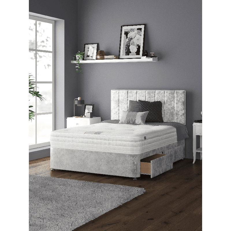 Ohiowa Divan Bed Base, No Drawer, Single (3'), Silver