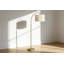 Lampe sur pied de 65 po de hauteur, métal laiton, abat-jour ivoire / crème, style moderne-1881362982