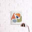 Collage de forme abstraite, orange, vert, bleu par un artiste inconnu - impression-1106857400-1106857401