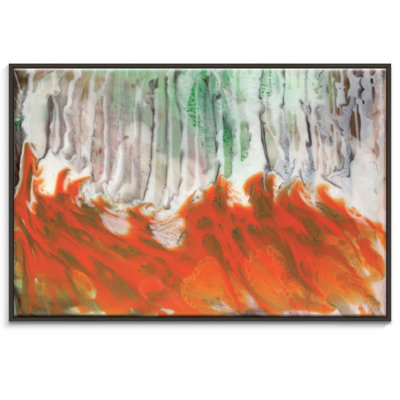 Autumn-Birches Ablaze by Olivia Collins - Floater Frame Rectangle Print on Canvas