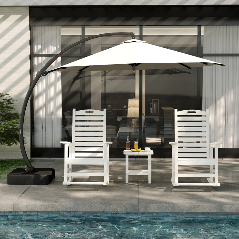 Chaise berçante surdimensionnée en PEHD d'extérieur, Blanc