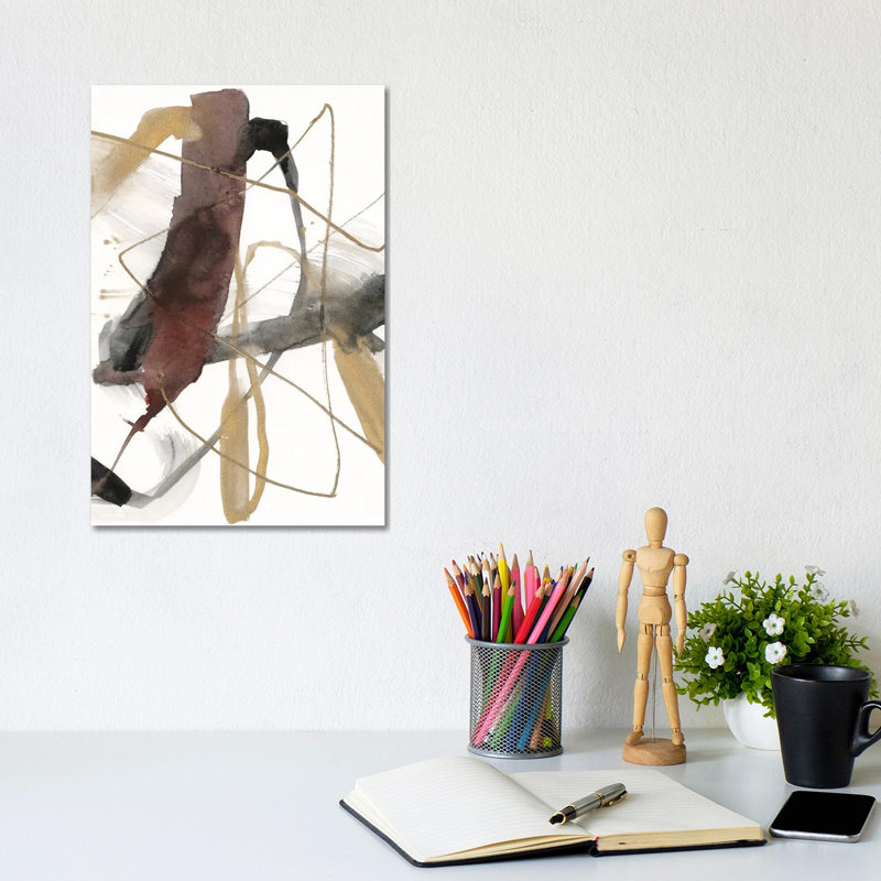 Burgundy Interjection II 1 Piece Wrapped Canvas Painting, 20.32 cm H x 30.48 cm W