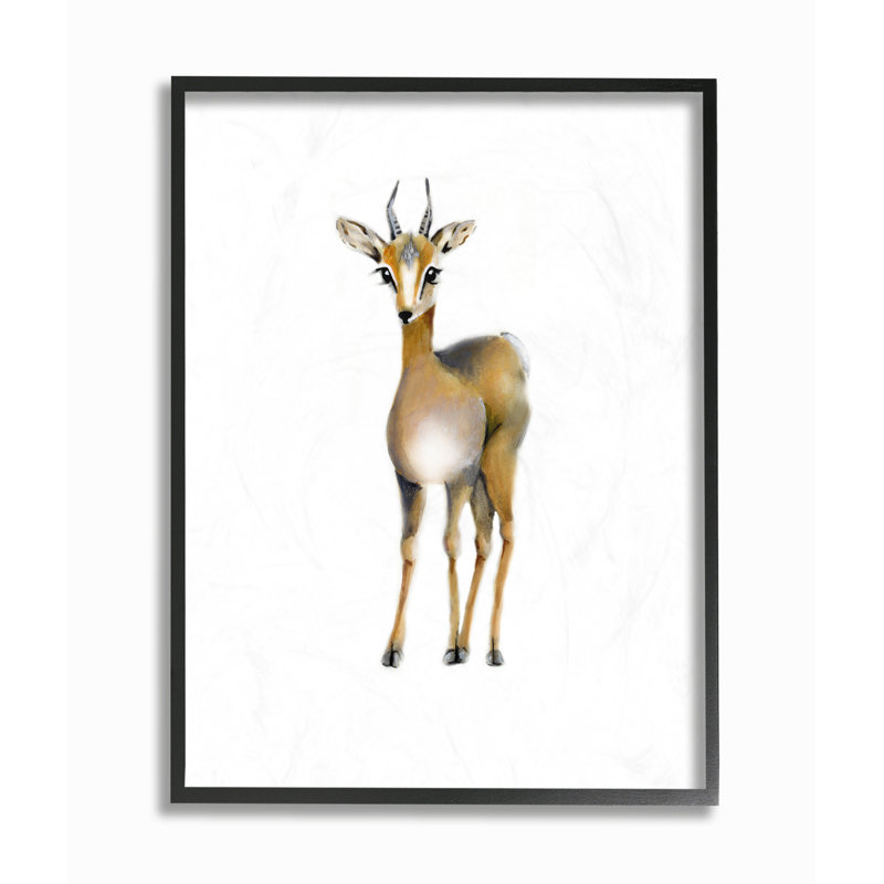 Art sur toile antilope Gupton, H 20 po x l 16 po x P 1,5 po, Giclée encadrée noir minuit