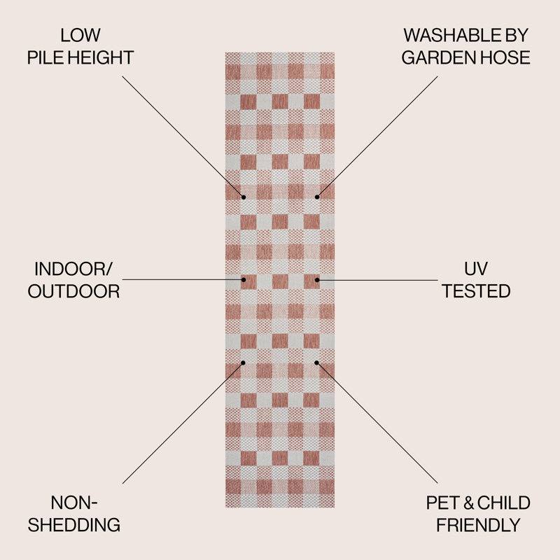 Tapis d'intérieur / d'extérieur Drora, Tapis de couloir 2 pi x 7 pi 10 po