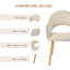 49.5cm H Modern Solid Wood Legs Upholstered Dining Chair with Arm-701155405