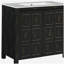 Organisateur de meuble-lavabo 36 po avec lavabo en céramique, ensemble de rangement pour salle de bain, espresso rétro
