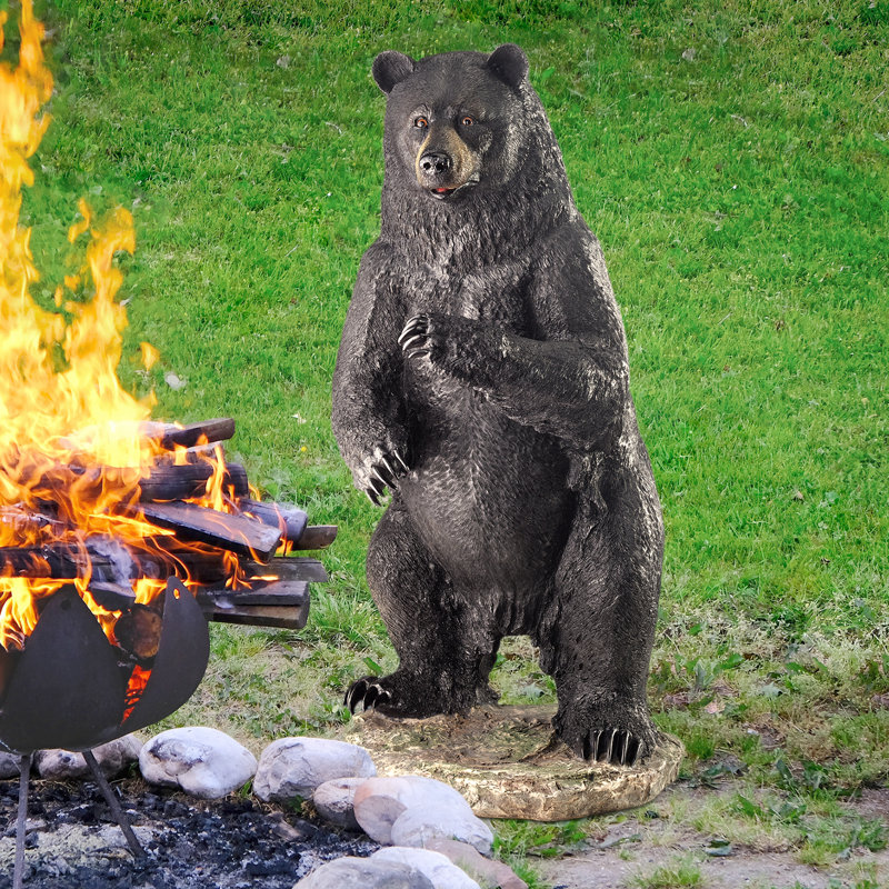 Statue de pêche pour les problèmes bear, H 28 po x l 15 po x p 13 po