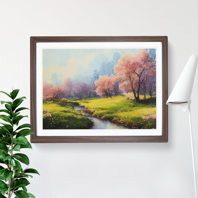 Spring Forest Watercolour Vol.6 - Framed Print, Walnut, 46cm H x 64cm W x 2cm D