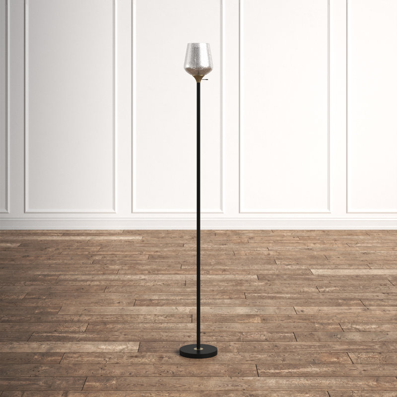 Audin 70" Torchiere Floor Lamp, Black/Gold