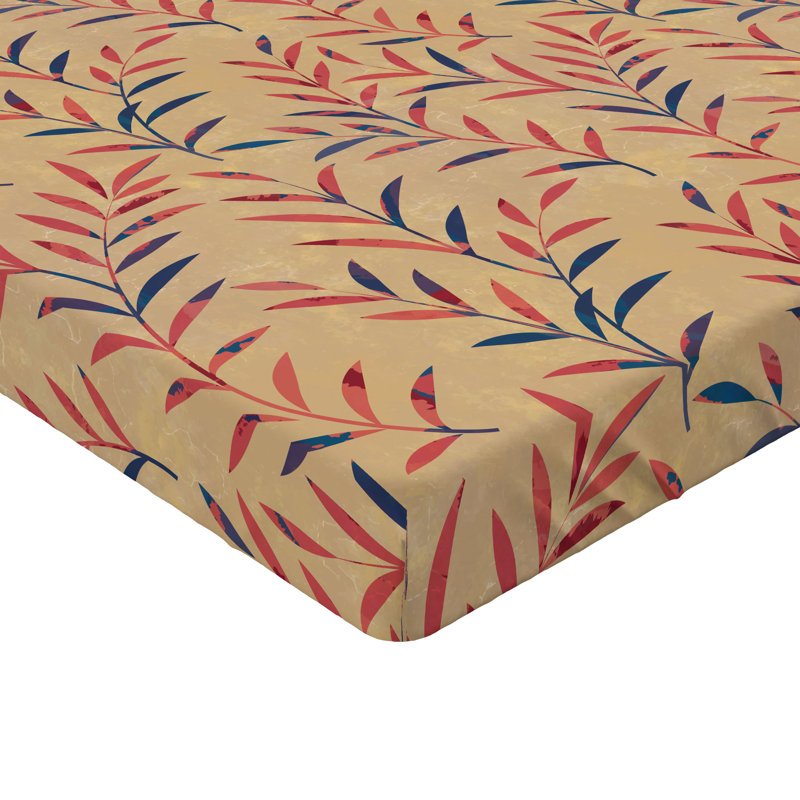 Drap-housse Ambesonne, Drap-housse pour lit simple TG, Lavande foncé / motif floral corail foncé