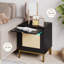 Table de bout en rotin, table de chevet en bois avec tablette de rangement-365796117-365796112