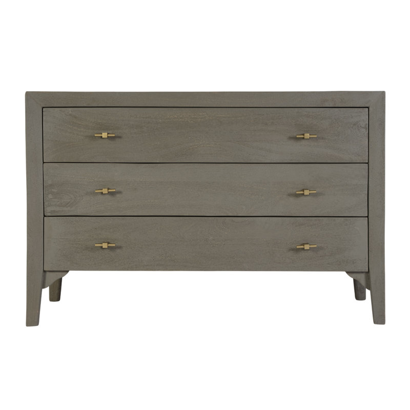 Rockport 46 in. W Rectangular Wood 3 Drawer Dresser, Gray/Green