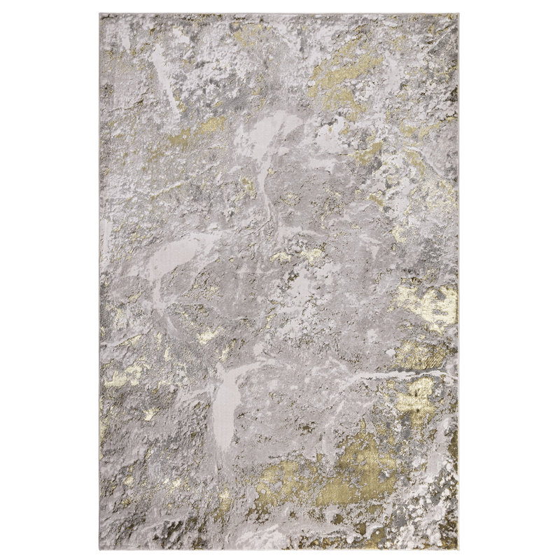 Aurora AU06 Lustre Metallic Gold Aea Rug, Rectangle 160 x 230cm