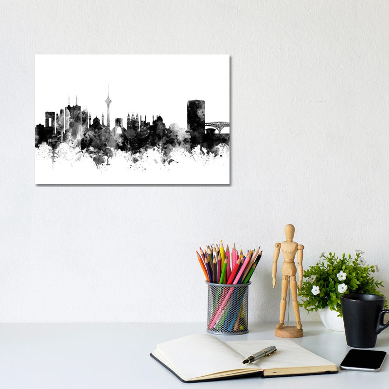 Tehran, Iran In Black And White by Michael Tompsett - Wrapped Canvas Gallery-Wrapped Canvas Giclée, 20.32 cm H x 30.48 cm W