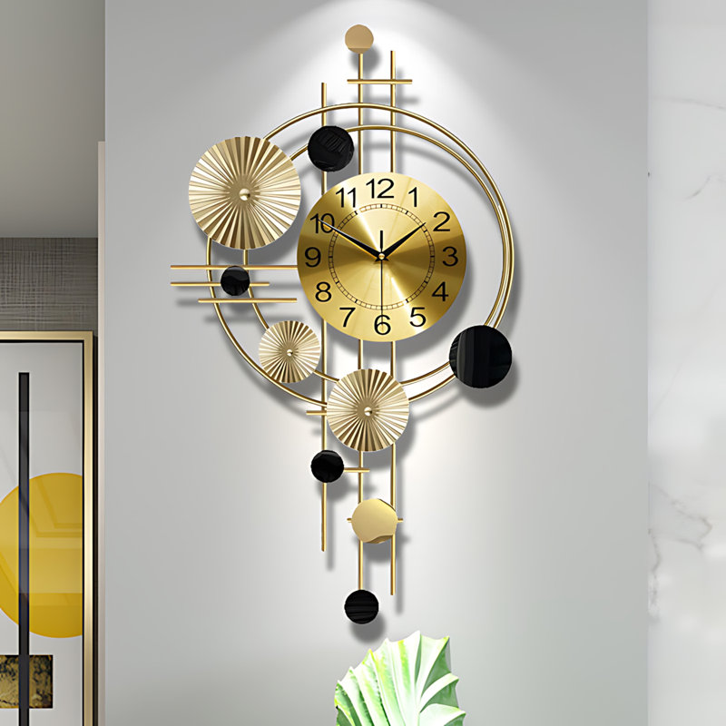 Modern 30 Inch Wall Clock Silent Non-Ticking Minimalist Luxury Home Decor Living Room Art Decorative Round Clock