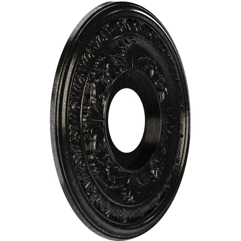 Médaillon de plafond en PVC thermoformé Baltimore, H 13 po x l 13 po x P 0,75 po, Galaxie métallique texturée