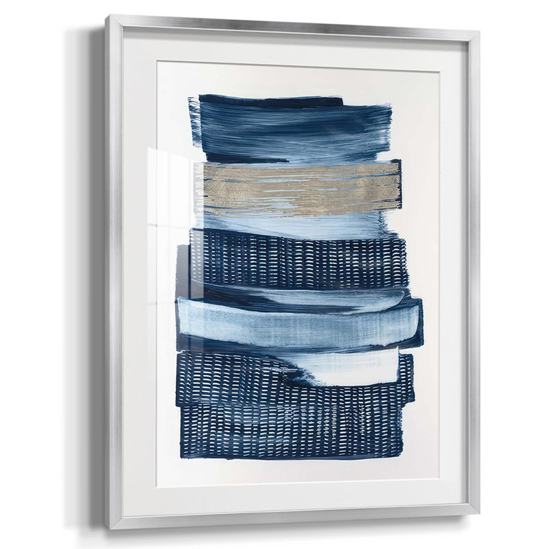 Lineups II, reproduction encadrée, Papier avec cadre argenté, Blanc