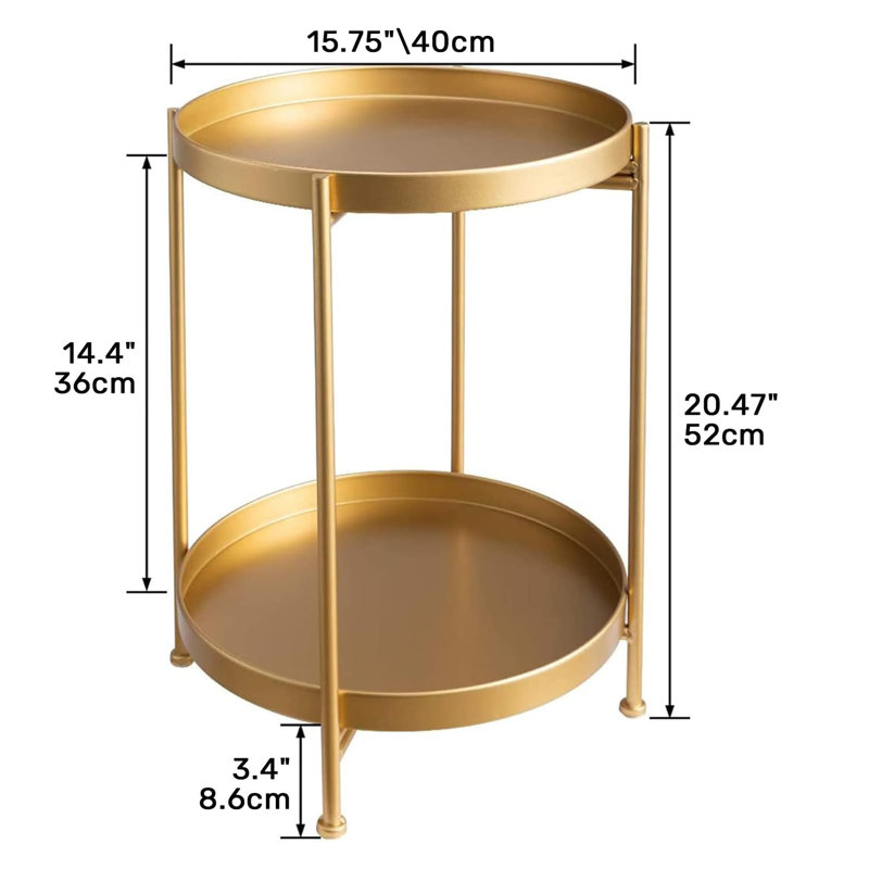 Bunow End Table, Gold, Gold