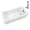 Baignoire en alcôve en acrylique blanc brillant avec drain extérieur 66 po x 32 po Streamline