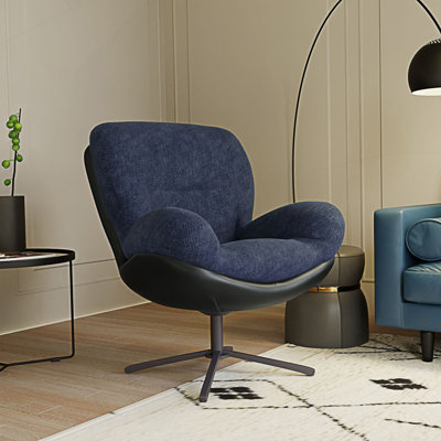 Chaise de bureau pivotante à 360 °, chaise moderne avec base en métal
