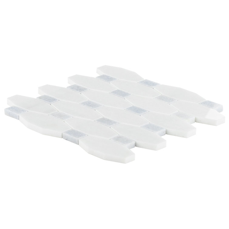 Diapson 9.75 in. x 10 in. Polished Marble Mosaic Tile