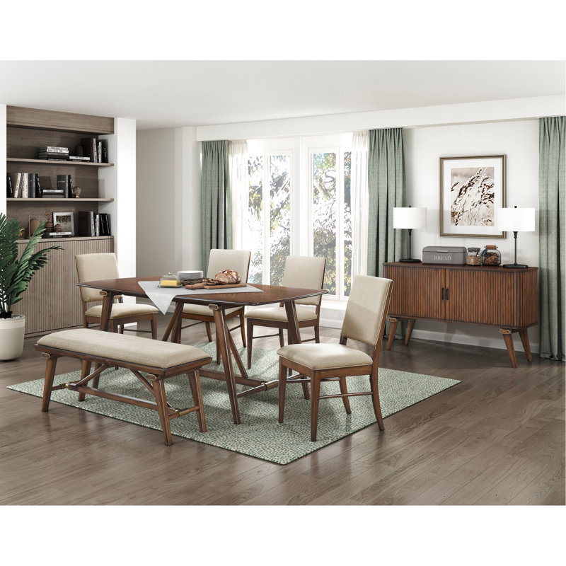 Chaises d'appoint modernes pour 2 personnes, structure en bois brun, 2 chaises rembourrées en tissu, dossier en bois pour la maison