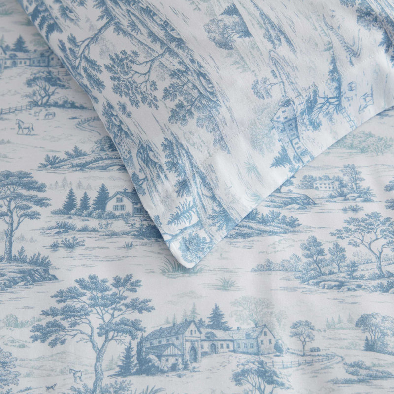 Ensemble d'édredon réversible en coton Martha Stewart, Édredon pour lit simple + 1 taie décorative stan