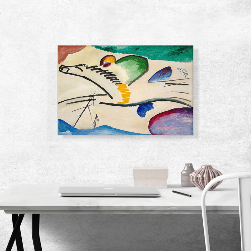 «Reiter Lyrish» par Wassily Kandinsky, reproduction d'art sur toile tendue, H 18 po x l 26 po x P 0,75 po