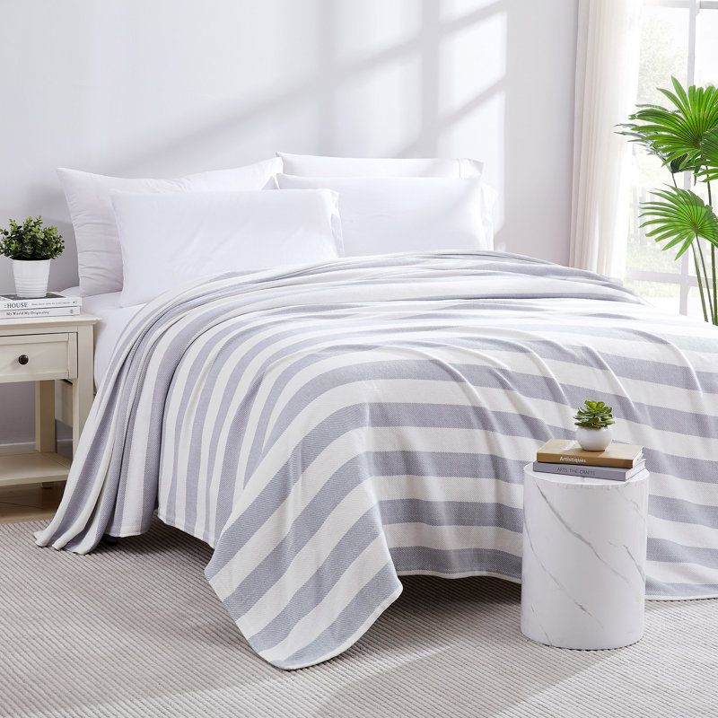 Jeté et jetés 100% coton Southshore Fine Linens, 90 po x 108 po, Gris lunaire