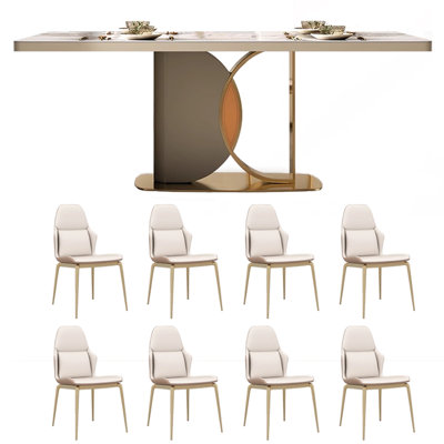 Light luxury simple modern dining table and chair