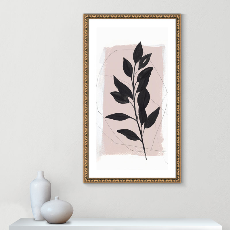 Ramie II - reproduction d'art, Papier avec cadre à perles dorées, H 41,5 po x l 23,5 po x P 1,13 po