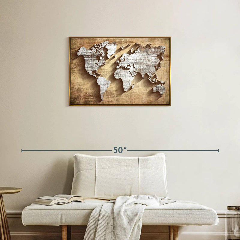 Briscoe en bois sculpté, 31 po x 21 po, Cadre flottant doré