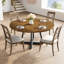 120cm Light Ivory Gray Round Dining Table with Shelf | Spacious Top, 350lb Capacity for Kitchen & Dining Room-134492342-134492343-134492344
